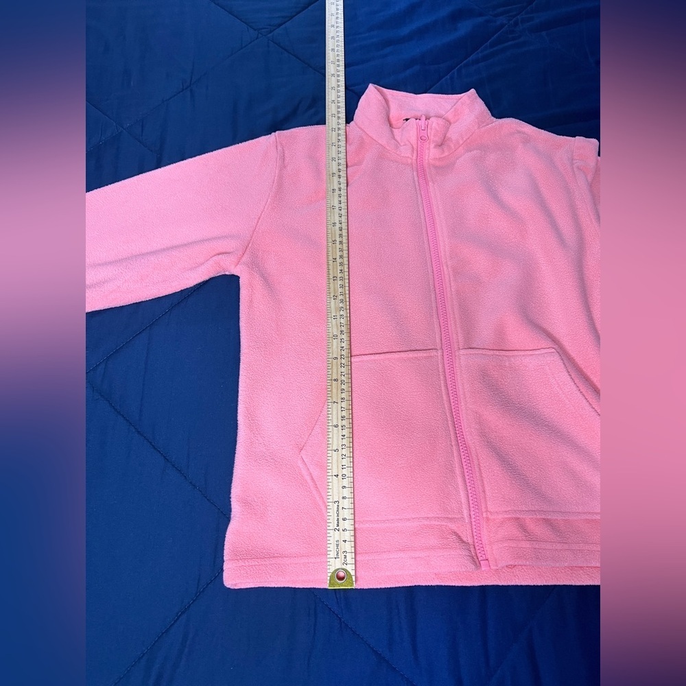 Eddie Bauer Kids Full Zip Fleece in pink. - Picture 3 of 5